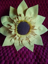 12" diameter yellow 3-D sunflower decor pillow