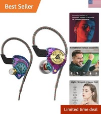 AK3FILE Wired Gaming Earbuds with Deep Bass  Active Noise Cancellation, Purple
