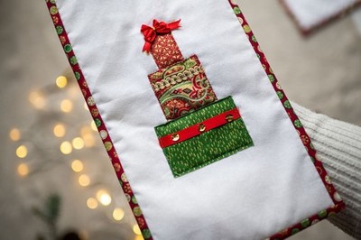Mini Quilt Kit, Quilten Nähen/Weihnachtskerze/Geschenke zum Selbermachen für unter 20£
