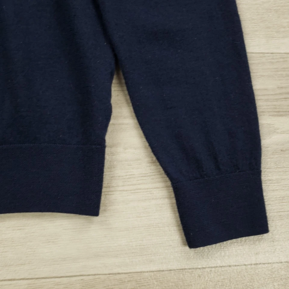 Paul Smith Cardigan Merino Wool Sweater Women's Medium Blue Full Zip Mock Neck - Image 4 of 4