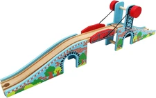 Z MAYABBO Wooden Train Tracks Accessories Wood Train Lifting Bridge for Railroad