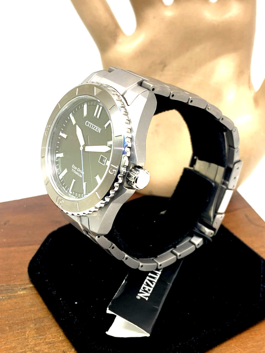 Citizen Men's Watch AW1840-50E Eco Drive Super Titanium Black Dial