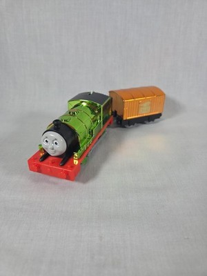 Thomas Friends Trackmaster Motorized Metallic Celebration Percy + Mail Car Works