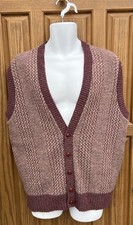 Robert Bruce Vintage Sz 1X Cardigan Wool Blend Sweater Vest Made In USA K-916