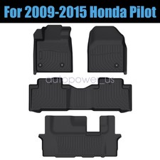 Front Rear Floor Mats Liner 3 Row Fits 2009-2015 Honda Pilot Tpe All-weather Front Rear Floor Mats Liner 3 Row Fits 2009-2015 Honda Pilot Tpe All-weather