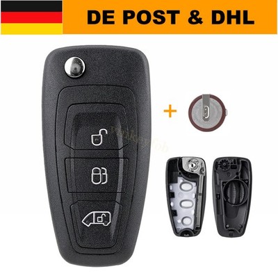 3 Tasten Schlüssel Gehäuse + AKKU Batterie Für Ford Transit Custom 2013 - 2020