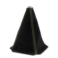 Car Shift Knob Dust Cover, Car Shift Boot, Leather Gear Black yellow/Suede
