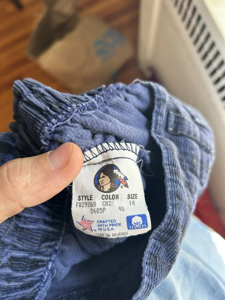 De colección RARO! Pantalones Cortos Cherokee Hechos en EE. UU. Talla 14 Azul a Cuadros Foto 3 de 4