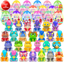24 Pack Prefilled Easter Eggs with Dinosour Squishy Toys inside Squeeze Toys for