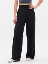 ATHLETA Brooklyn Mid Rise Wide Leg Pant 0 P Black 844490 NEW