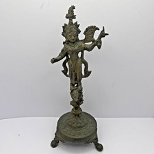 Vintage Nepalese Or Indian Brass Statue Of Hindu Or Buddhist Diety Idol 30cm hig