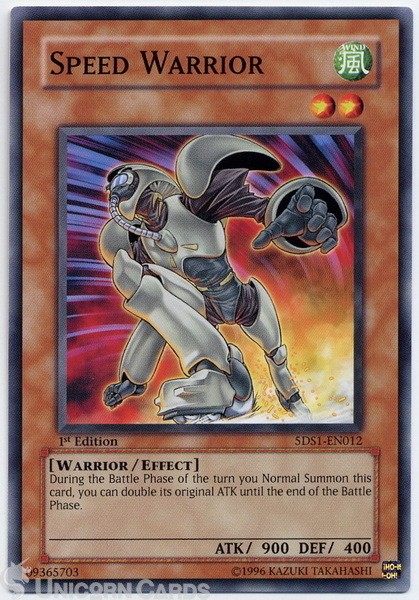 5DS1-EN012 Speed Warrior : Common 1st Edition Mint YuGiOh Card