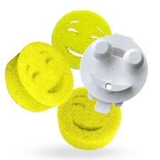 Smile Head for the Scotch Brite Dishwand and 3 Yellow Scrub Moji Sponges