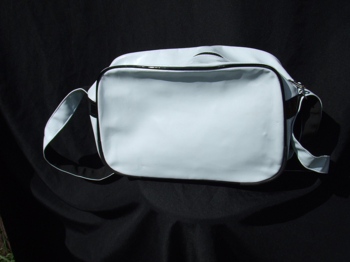 Vintage 90s Nike Patent Leather Messenger Bag Side Body White