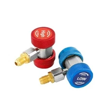 R134a AC Quick Coupler Adjustable Adapters 1/4" SAE Male Flare High Low Freon 