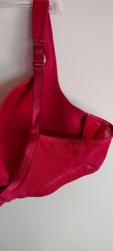 SERENADA 44C CHERRY PINK FULL FIGURE COVERAGE LIGHTLY LINED UW WIDE STRAPS BRA - Picture 8 of 16