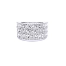 1.90Ct Multi-Row Diamond Semi Eternity Rounde...