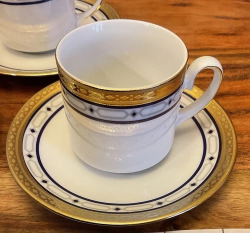 Set of 4 vintage espresso cups and saucers Tirschenreuth Bavarian Demitasse 