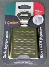 I GENIETTI Garlic, Ginger and Spice Grater Stainless Steel Silver New In Package
