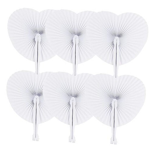 Zwin 60PCS Heart Shaped Folding Paper Fans for Wedding 60PCS Heart