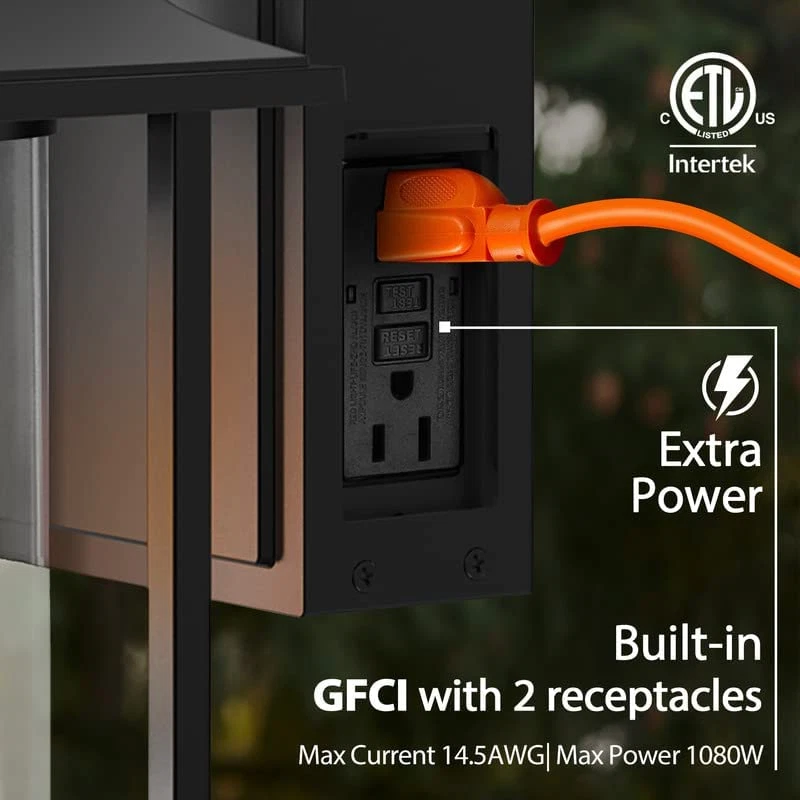 Outdoor Light With Built In Electrical Outlet Gfci Shelly Lighting