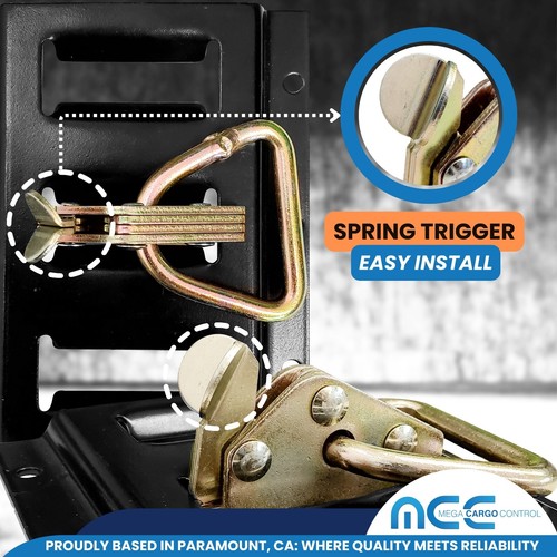 10 Pack Heavy Duty E Track 2" D Ring Fitting for Enclosed Trailer Tie Down Strap - Picture 4 of 7