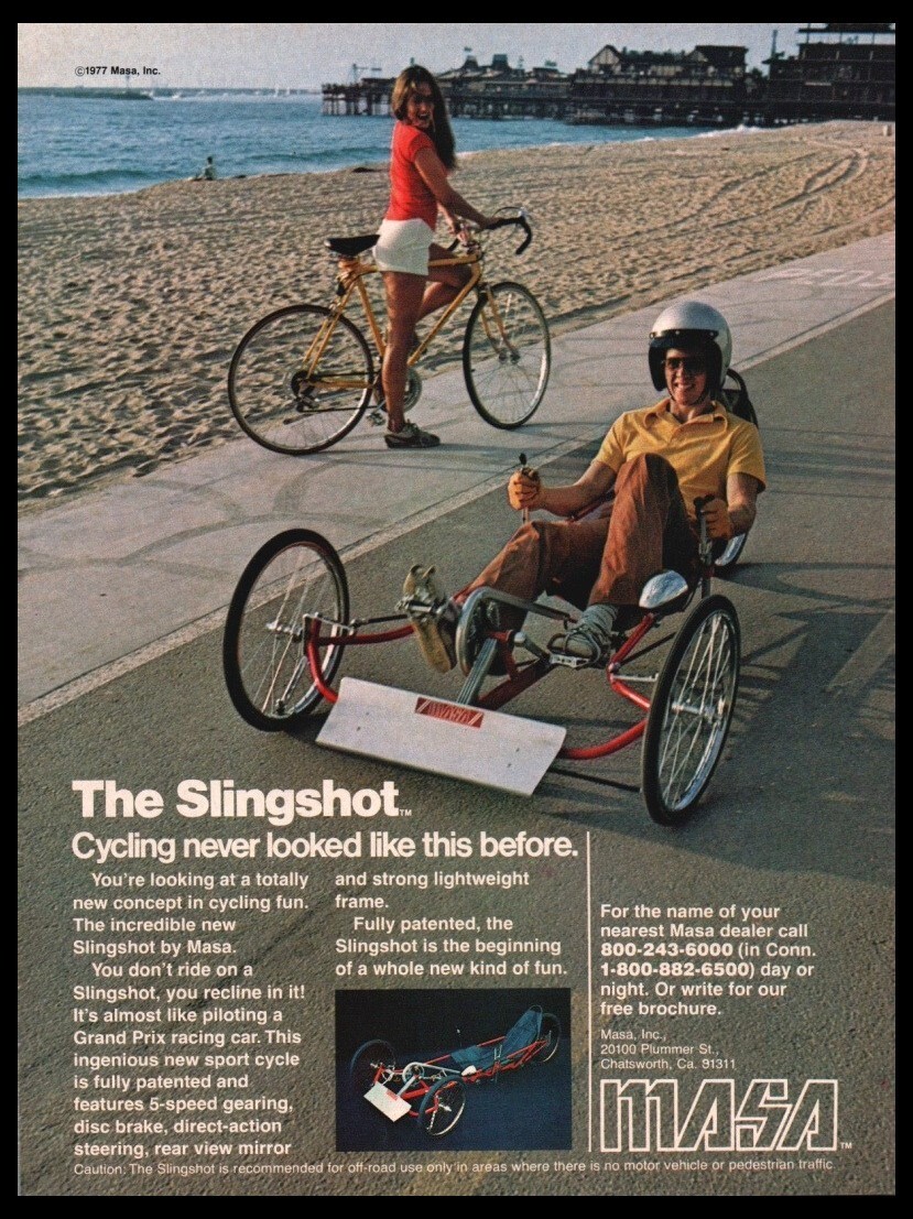 1977 MASA Slingshot-Vintage ORIGINAL Bike/Bicycle Print ad/mini  poster-1970's