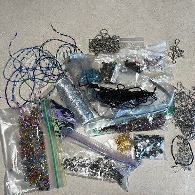 Lot Of Beads, Earrings, Wire, String For Jewelry Making 
