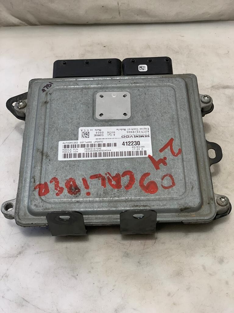 09 Dodge Caliber 2.4L ECU ECM Engine Control Computer P68031672AE 