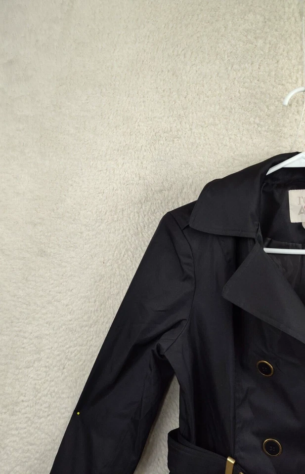 Jaqueta feminina Roz Ali pequena preta 100% poliéster peito duplo com cinto blazer fit - Imagem 2 de 4