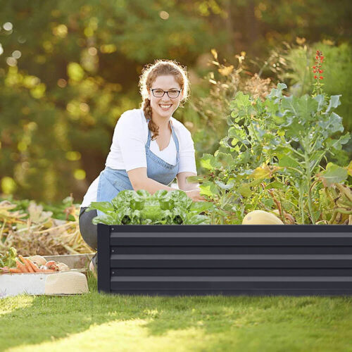 Garden Raised Bed Galvanised Steel Outdoor Planter Pot Vegetable Flower Herb Box - Picture 11 of 12