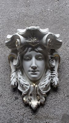 Wall console with light stucco lamp ornament console cream gold 6347 fa108