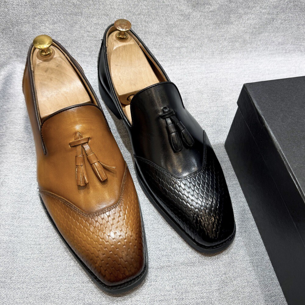 SAOLA Mocassino uomo vera pelle nappa slip on casual business party scarpe moda taglia