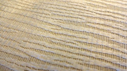 Large Round 60" Taupe poly blend tablecloth textured very simple casual - Picture 4 of 8