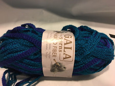 gala teal purple fiber arts KNITTING CROCHET DESIGNER YARN CRAFTS TASSEL 50G