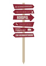 Garten Stecker Weihnachten - 76cm - Weihnachts Deko Schild zum stellen Wegweiser