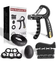Grip Strength Trainer Kit (5 Pack), Adjustable Resistance Hand Grip Strengthener