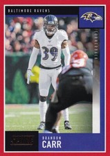 2020 SCORE RED PARALLELS BRANDON CARR BALTIMORE RAVENS C4918