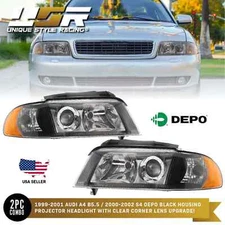Xenon D2S Projector Black Headlight Amber Corner For 99-01 Audi A4/00-02 S4 B5.5