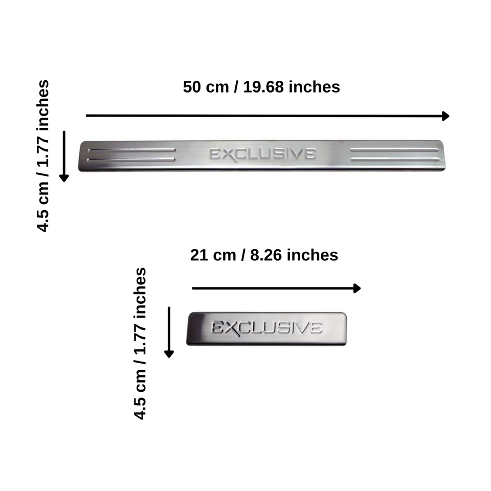 Stainless Steel Chrome Door Sill Protector Exclusive Fit Seat Arona