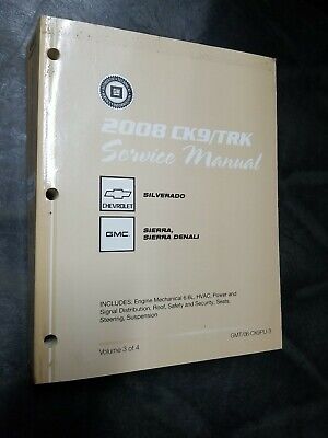 2008 Chevy Silverado GMC Sierra/Denali Service Repair Workshop Manual GMT08CK9