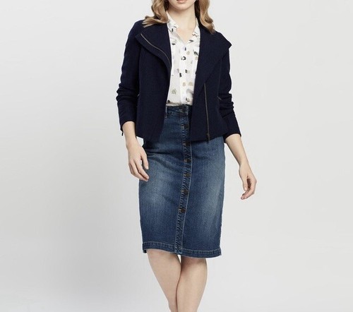 New Marcs Lani Felted 100% Wool Jacket in Midnight Marle Navy Size 10 RRP$300 - Picture 5 of 17