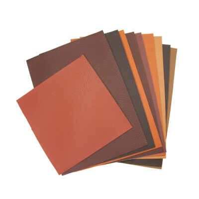Faux Leather Craft Sheets Wrinkle Textured Artificial Hide Material Solid Browns