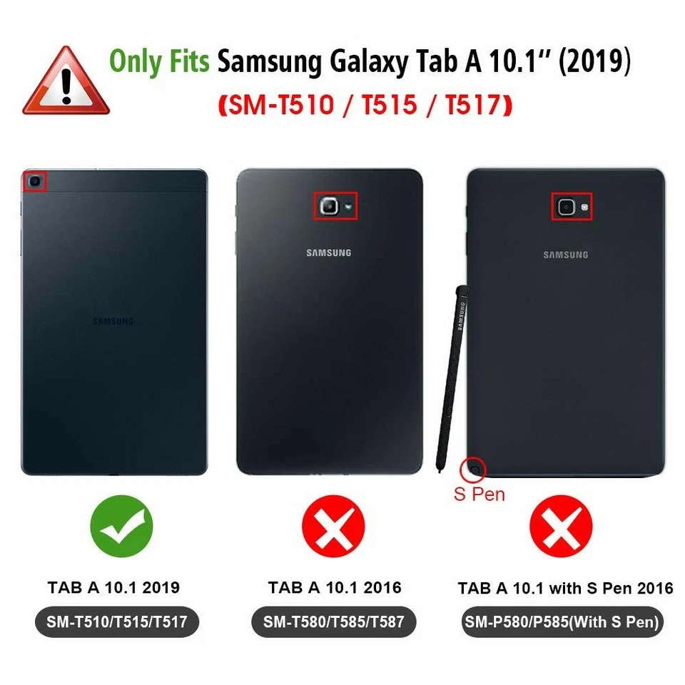 For Samsung Galaxy Tab A 10.1 2019 SM-T510/T515/T517 Case Cover Rugged Bumper - Image 2 of 4