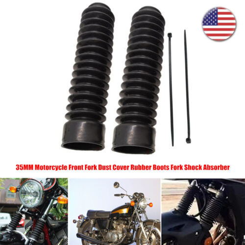 US STOCK 35MM Motorcycle Front Fork Dust Cover Rubber Boots Fork Shock Absorber - Picture 1 of 10