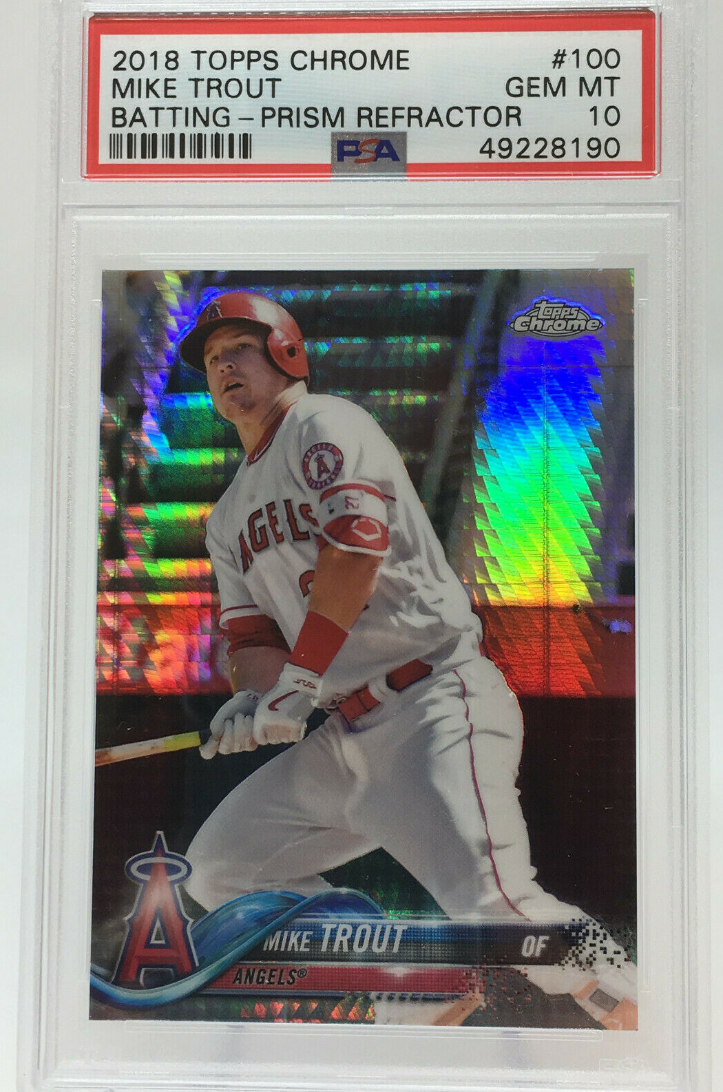 2018 Topps Chrome  Mike Trout  Prism Refractor  PSA 10