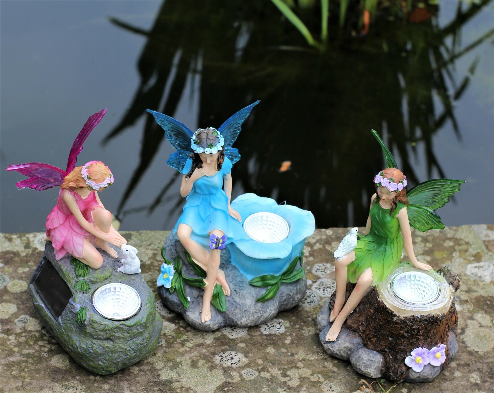 Garden Ornament Fairy Angel Statue Solar Spotlights Gift Outdoor indoor