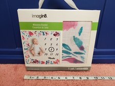 Imagin8 Baby Milestone Blanket 47" x 47" Baby Milestone Blanket Floral Design
