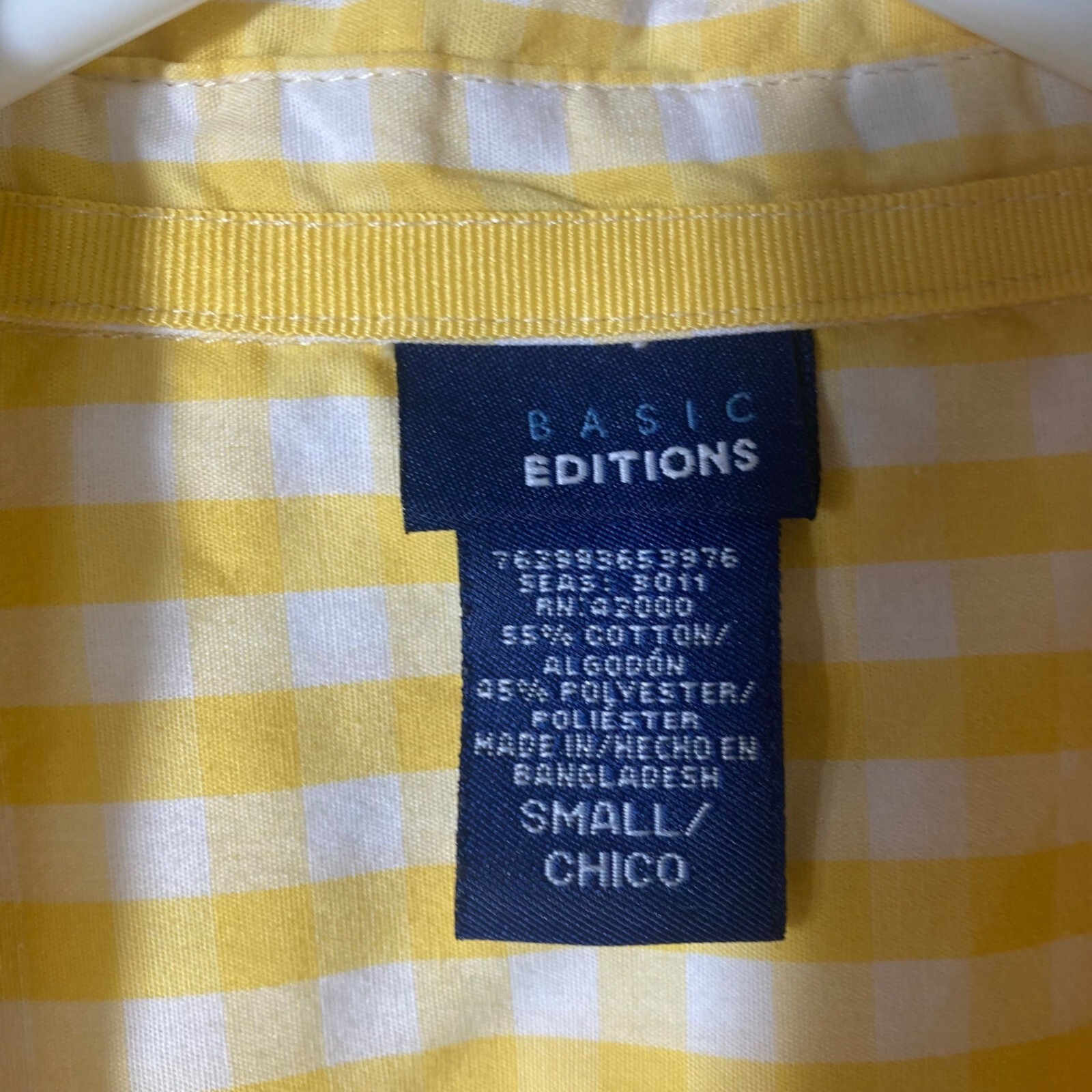 Womens Basic Editions Gingham V Neck Short Sleeve… - image 6