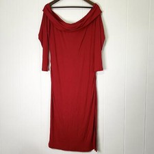 Fashion Nova Red Ribbed Off The Shoulder Midi Dress Plus Size Women's 3X